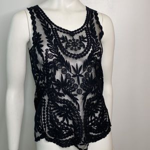 Urban Outfitters Lace Black Tank Top